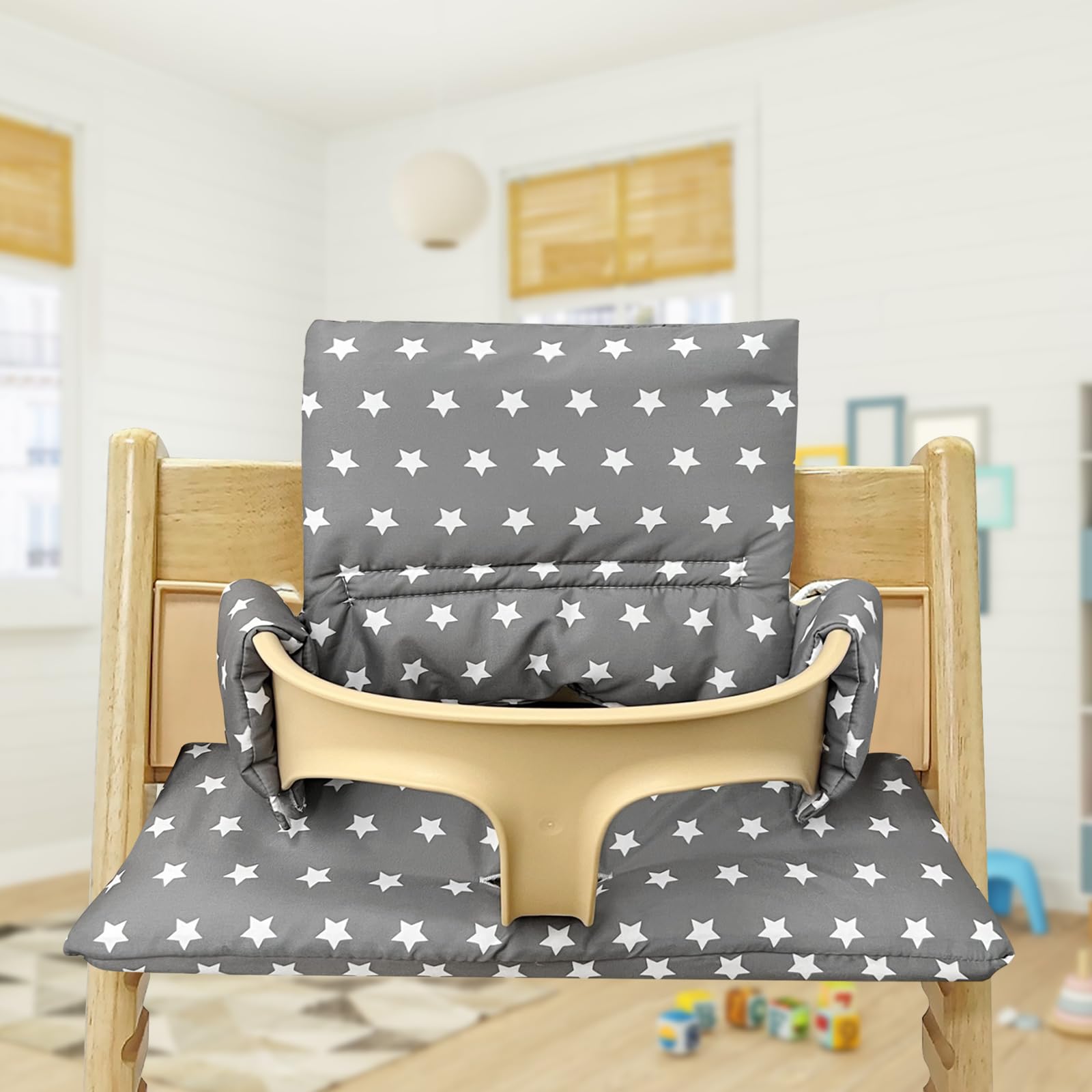 BORDEAG Cuscino per seggiolone Stokke Tripp Trapp, seduta con grafica carina, cuscino per seggiolone, comfort facile da pulire, lavabile in lavatrice (C)