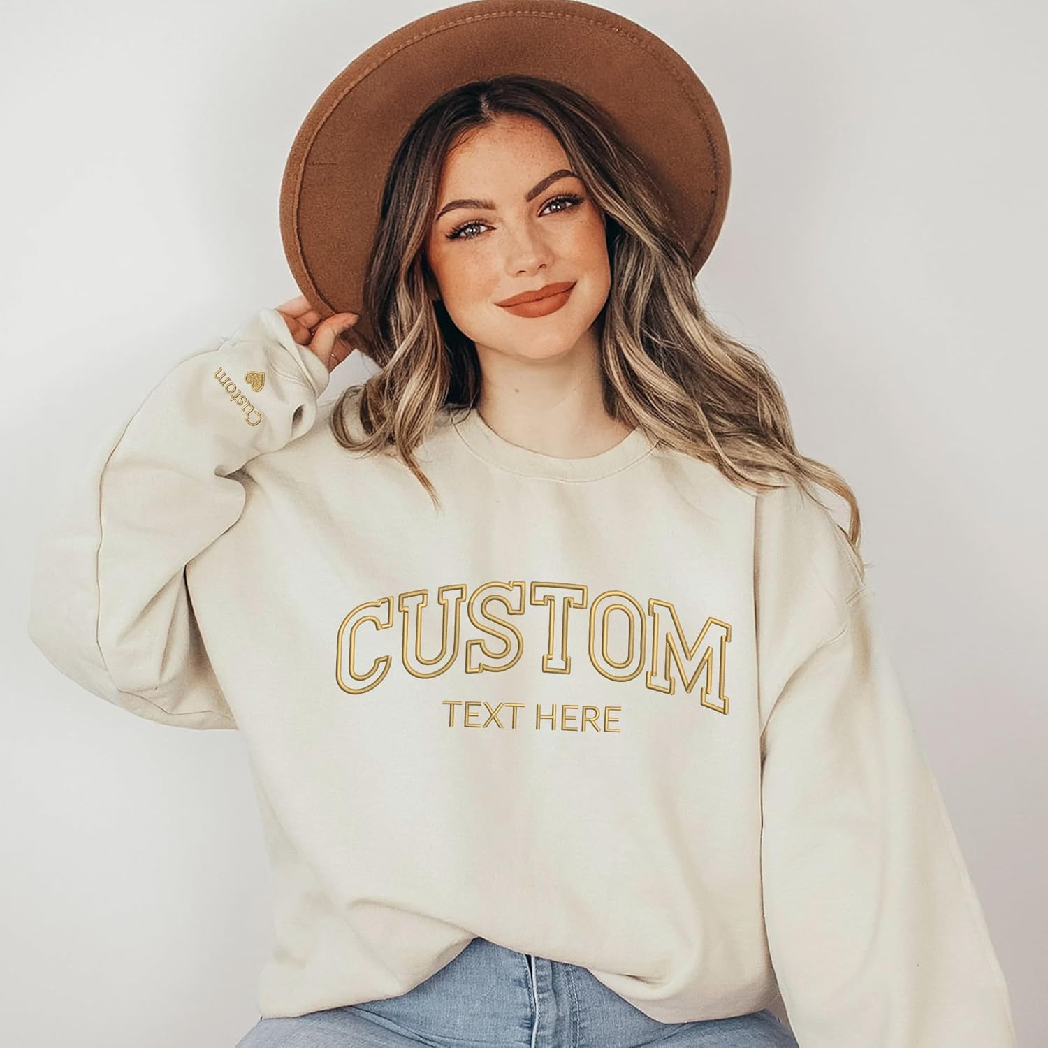 GodLover Custom Embroidered Sweatshirt and Hoodie, Add Your Own Text, Personalized Gift for Everyone, Mothers Day, Christmas - Image 4