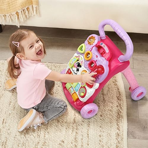Miniatura 4 de VTech Caminante de aprendizaje sentado a pie (embalaje sin frustración), rosa Rosa,Azul,Lavanda,Naranja