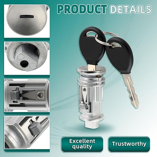 Miniatura 3 de AUTOKAY 703719C Interruptor de llave de encendido Cilindro de bloqueo con dos llaves Se adapta a Chrysler 300 300M Concorde LHS para Jeep Cherokee