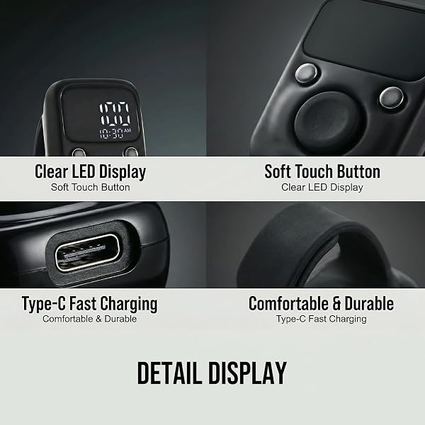 GOEDCH Lot de 2 compteurs intelligents : compteurs de doigts numériques portables LED avec affichage de l'heure, rechargeables pour événements sportifs, activités scolaires, entraînement d'équipe - 3