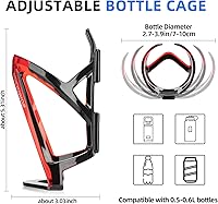 Vista 2 de ROCKBROS Soporte para botella de agua para bicicleta, jaulas ultraligeras para botellas de bicicleta con herramienta de tornillos, soporte universal