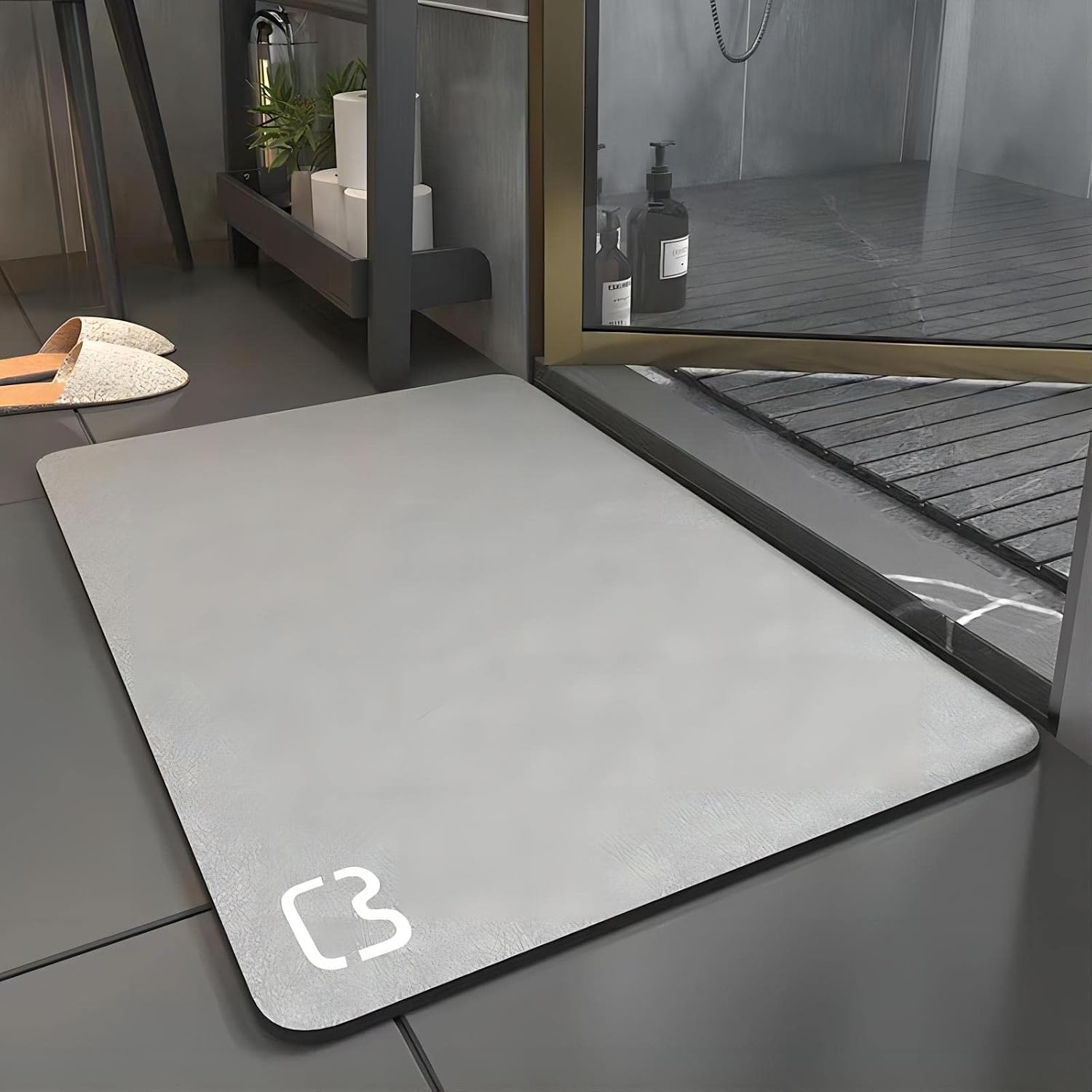 Tappeto Bagno 50x80 cm Moderno Soffice Antiscivolo Assorbente Scendiletto Doccia 100% Made In Italy Grigio | Leroy Merlin