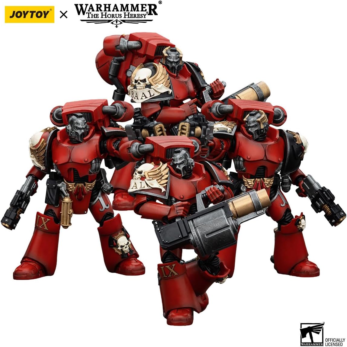JOYTOY Action Figures Warhammer 40K 4.7inch Blood Angels 1/18 Movable Model Collectible Figurine (Set of 4-A)