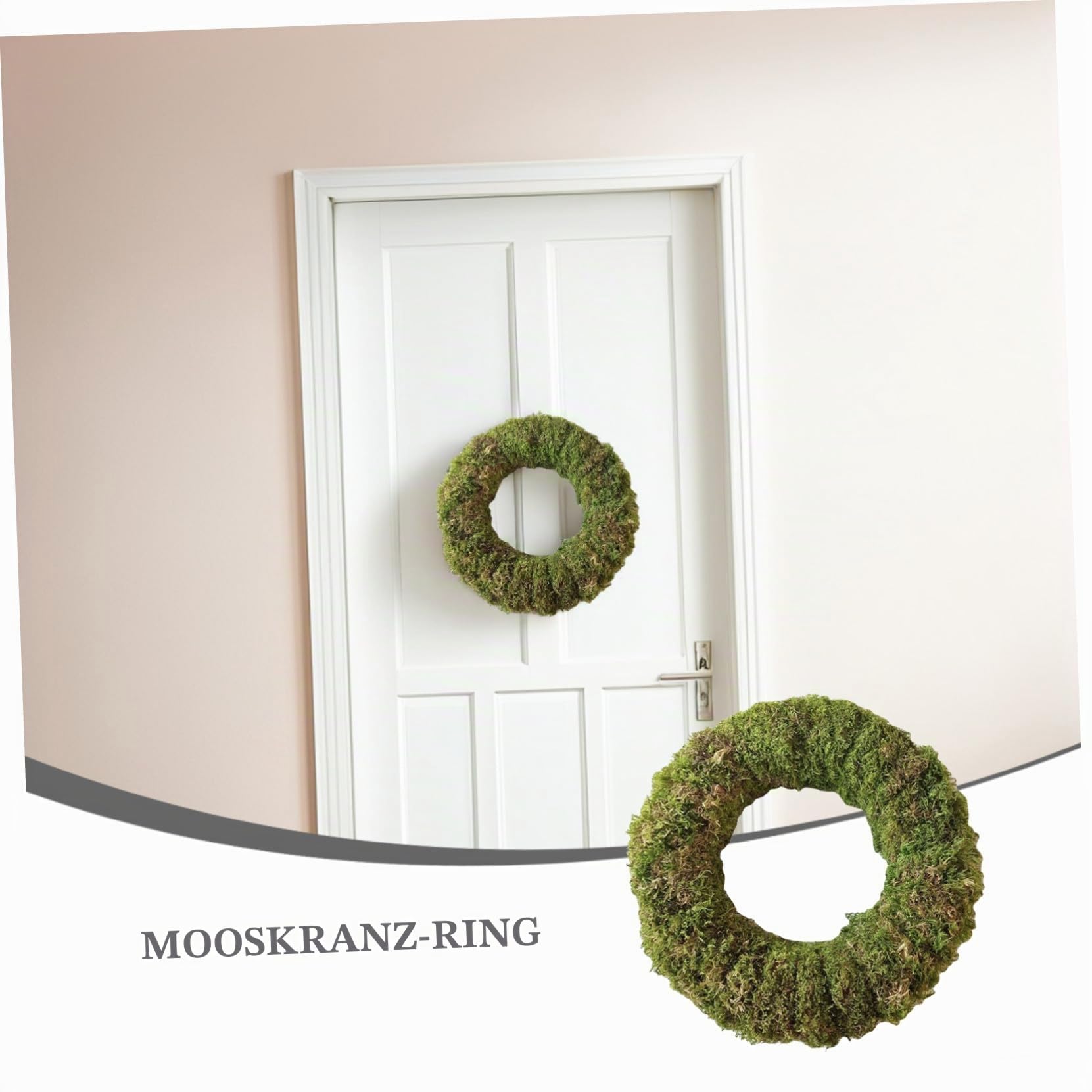 SEWACC Mooskranz Künstlicher Grüner Mooskranz Reifen Haustürkranz Weihnachtskranz Aus Rattan Für Hochzeit Party Dekoration (30 X 30 cm)