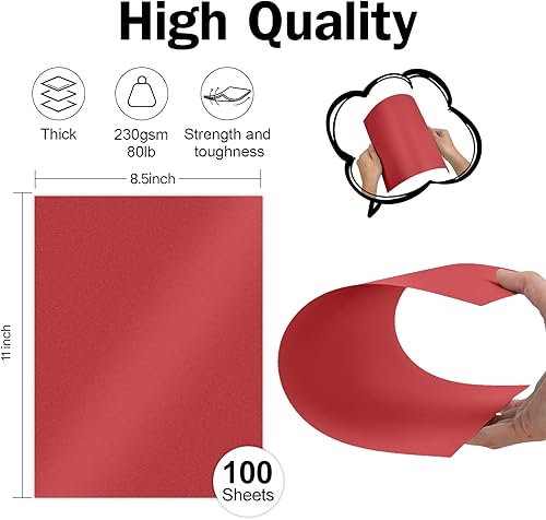 Vista 80 de 100 hojas de cartulina dorada brillante de 8.5 x 11 pulgadas, papel metálico Goefun de 80 libras, papel perlado para invitaciones, cumpleaños, azul