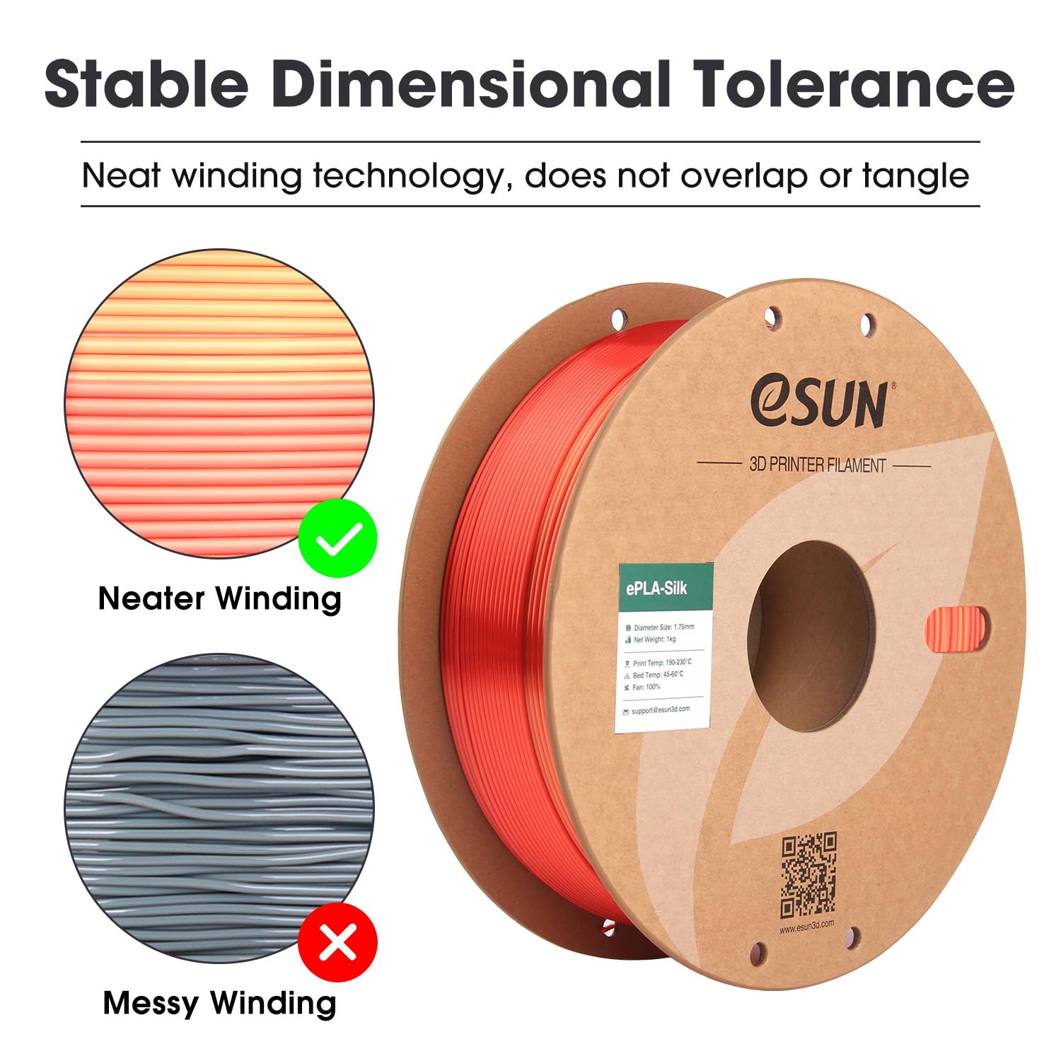 eSUN Silk Rainbow PLA Filament 1.75mm, filamento setoso multicolore per stampanti 3D PLA, colore sfumato che cambia bobina da 1KG (2.2 LBS) per stampanti 3D, Blazing Arcobaleno