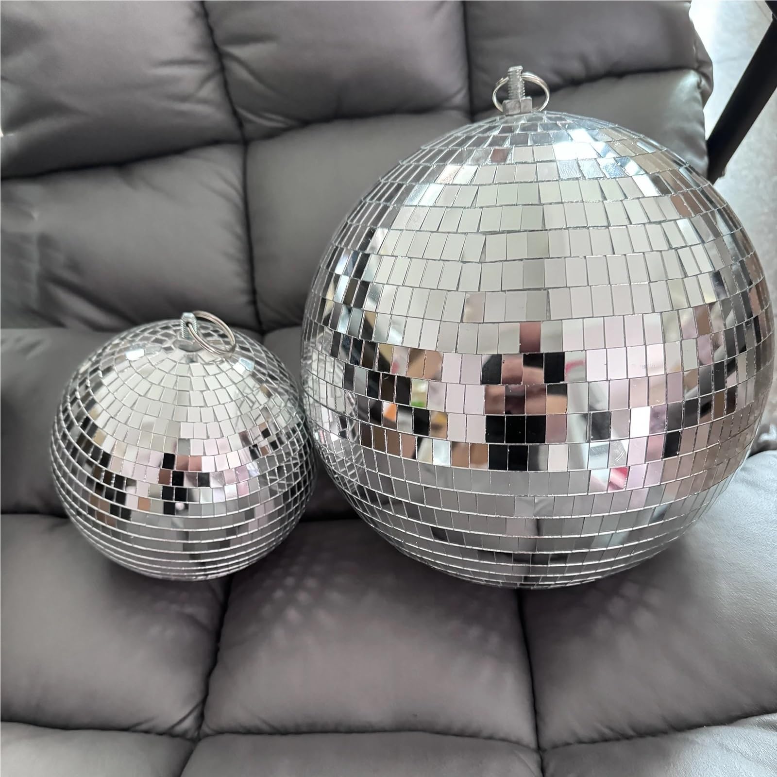 Dekoracja imprezowa lustrzanej kuli dyskotekowej, Szklana kula lustrzana Disco wisząca obrotowa 15-25cm(25cm)