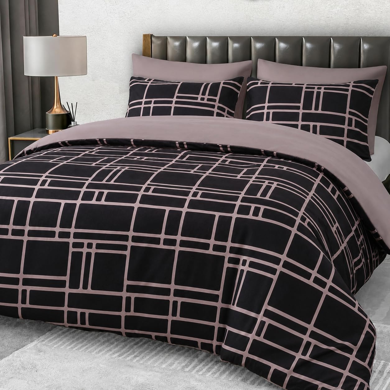 Microfiber Brick Duvet Cover Set