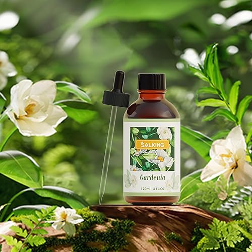 Miniatura 6 de SALKING Gardenia - Aceite esencial de 4 fl oz, aceites aromáticos prémium para difusor, aromas de velas para hacer velas, suministros para hacer