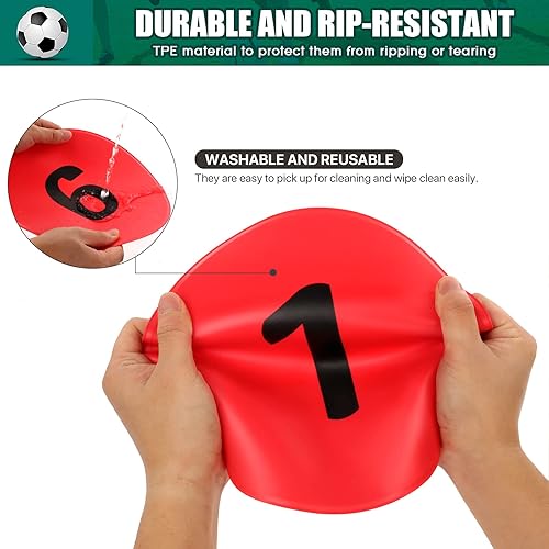 Miniatura 3 de SIFENYU Marcadores de puntos de polietileno numerados de 9 pulgadas para suelo de gimnasio con números, 1036 unidades de puntos de goma