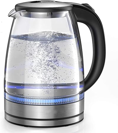 REIL RAID Electric Kettle, 2 Litre Capacity, 1500 ml, Borosilcate Transparent Body with Led Illumination, Glass Kettle, 1 pc