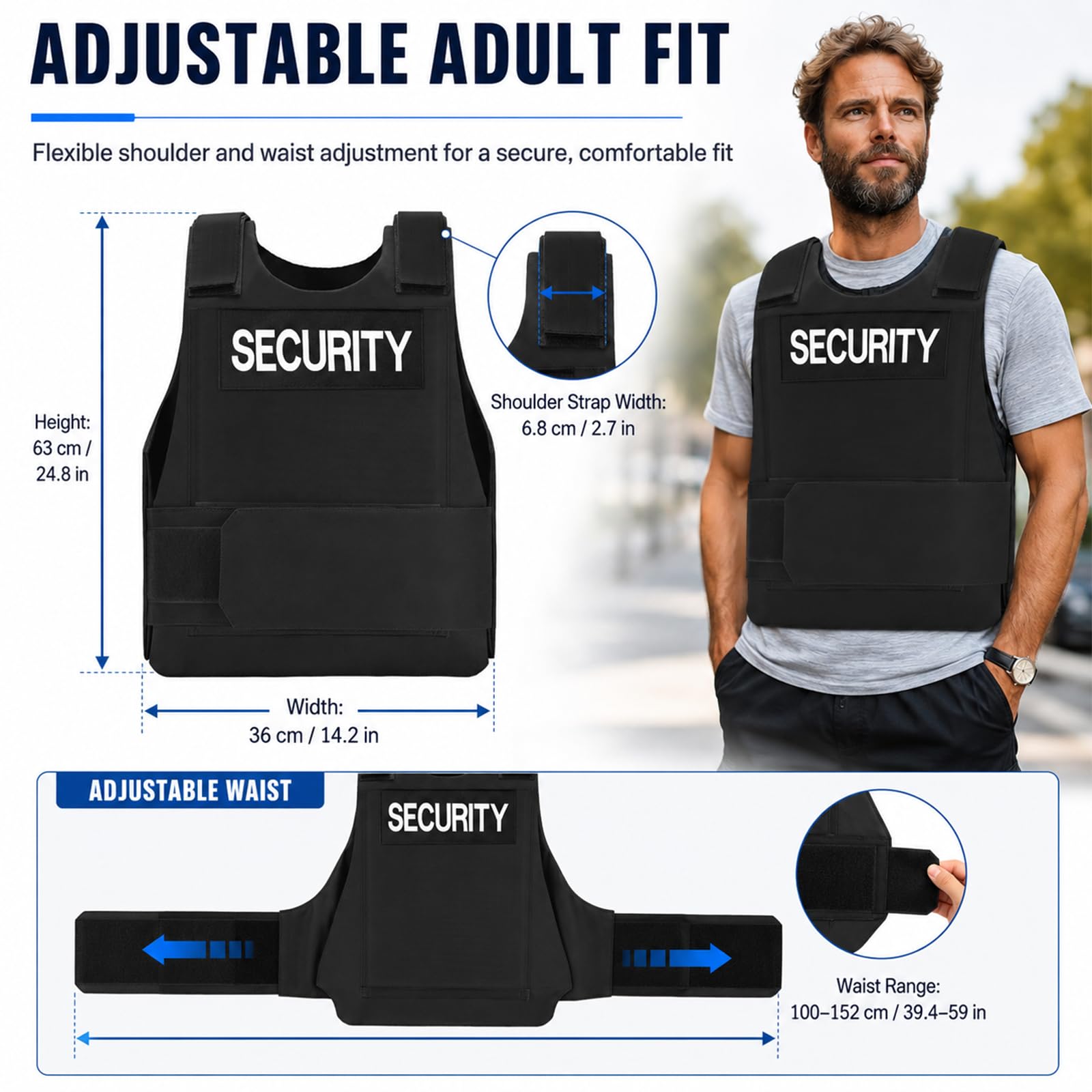 Taeku Gilet d’Entraînement Extérieur, Gilet de Sécurité Léger et Réglable pour Airsoft, Paintball, Cosplay et Jeux d’Équipe