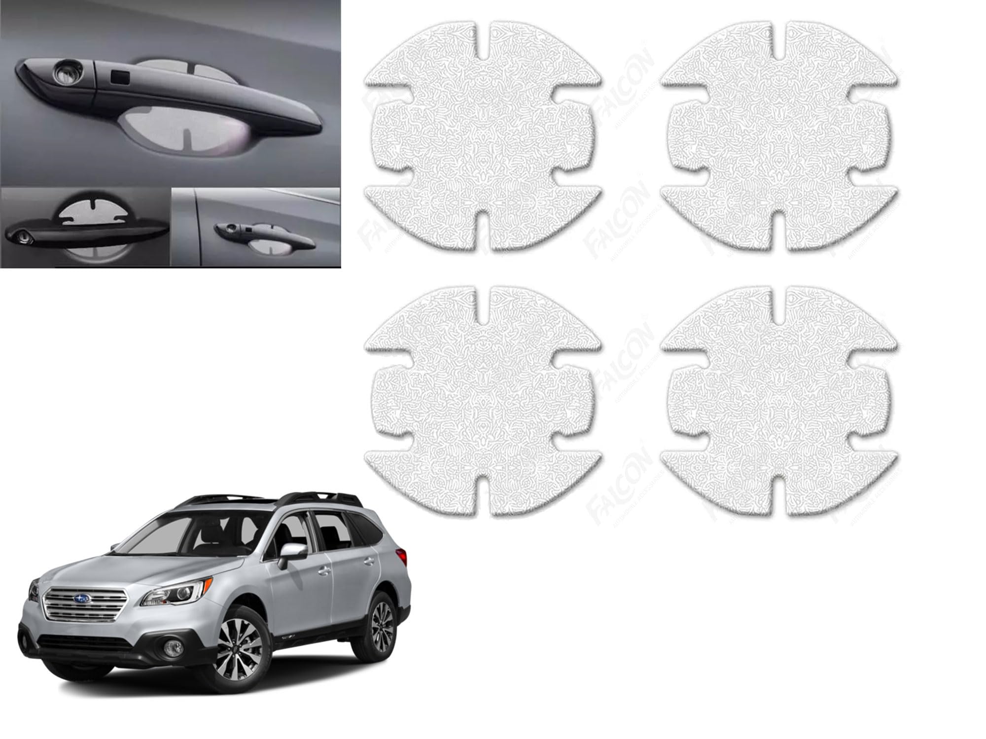 Auto Pearl Car Door Transparent Handle Guard Scratch Protection Sticker PU Finger Guard Paint Protection Compatible with Outback (Pack of 4)