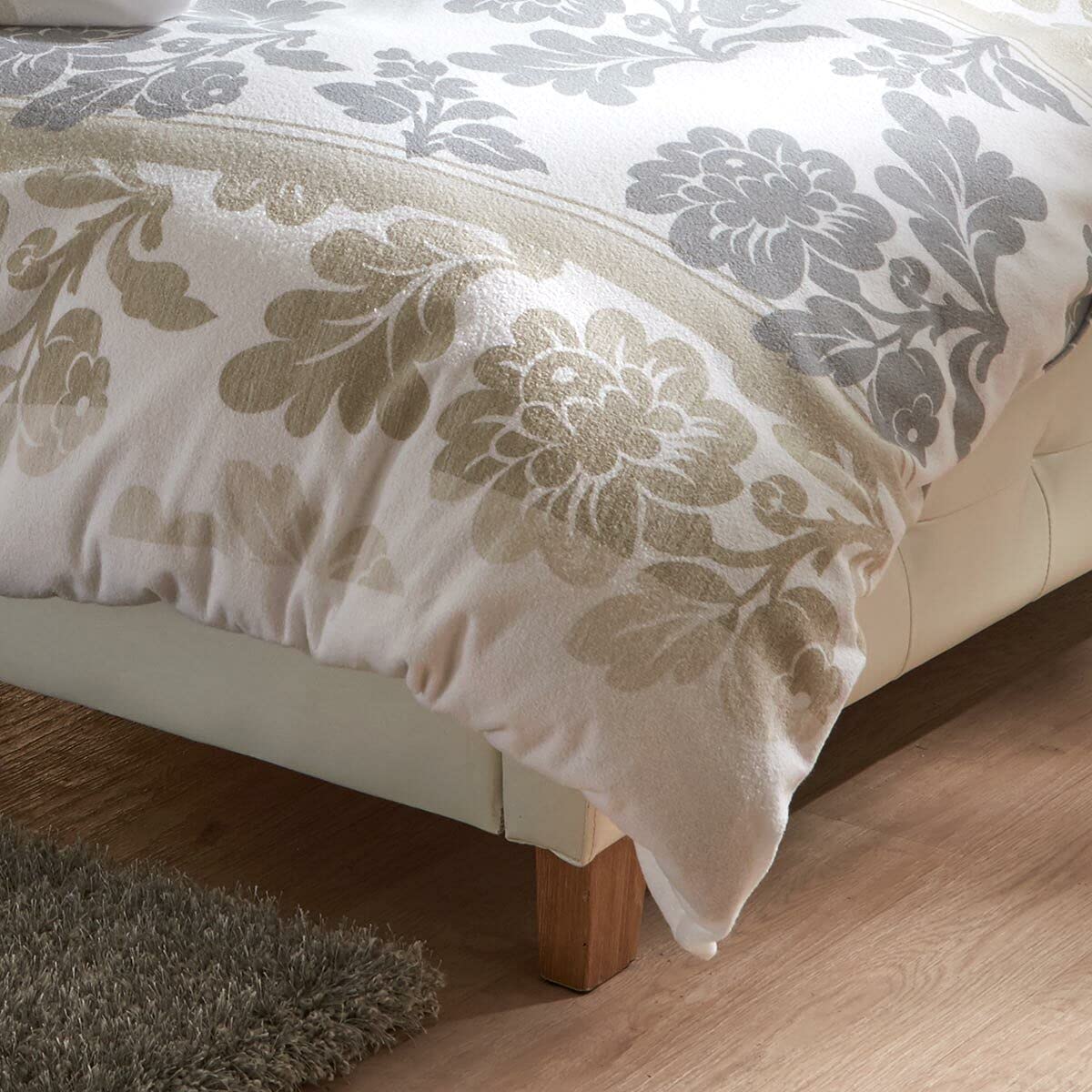 Traumschlaf Frottee Bettwäsche Franka Silber Creme 1 Bettbezug 155 x 220 cm + 1 Kissenbezug 80 x 80 cm Küche, Haushalt & Wohnen
