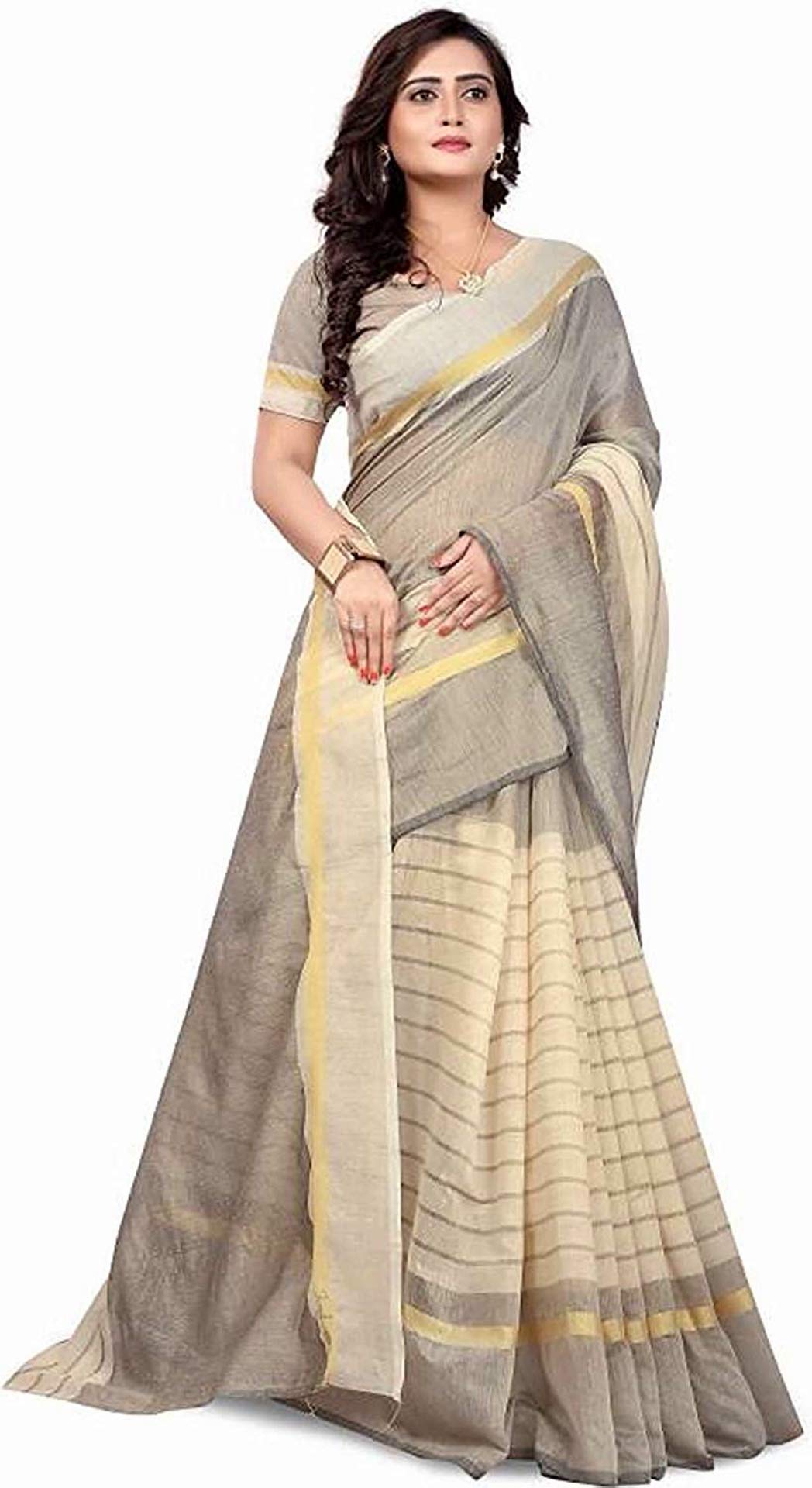 Krish Chanderi Cotton Saree With Blouse-picture-10