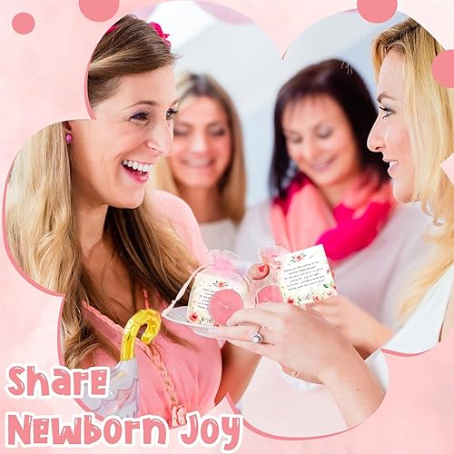 Miniatura 4 de Qunclay 100 juegos de regalos de baby shower para invitados, 100 velas de té para invitados, velas de baby shower, velas con etiquetas de