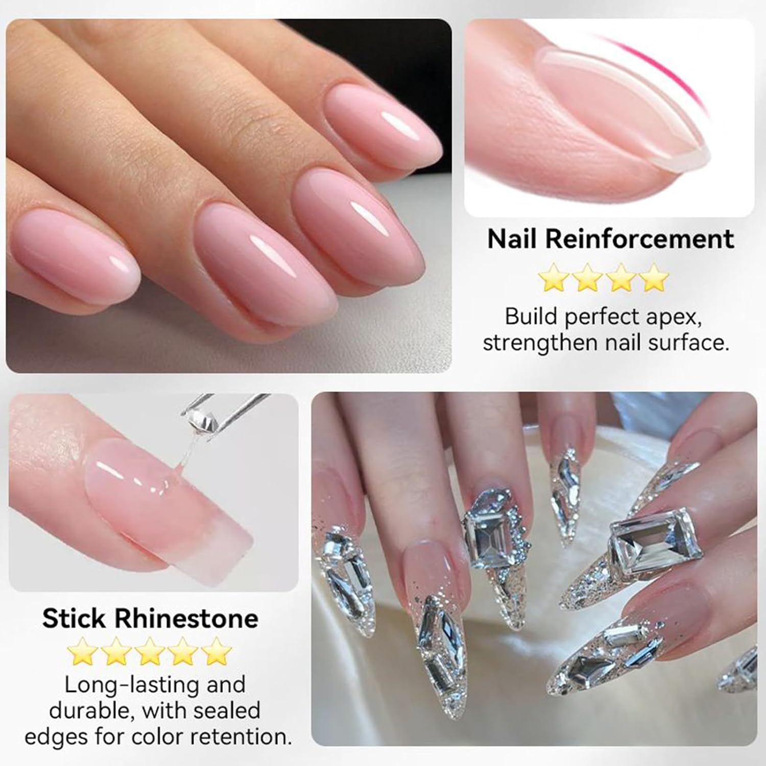 Thick Nail Glue, Strong 5Ml Multifunctional Long Lasting, Strong Adhesion Nail Gels, for Beauty, Manicure, Salon, Daily Design, Home, Fashion, Styling