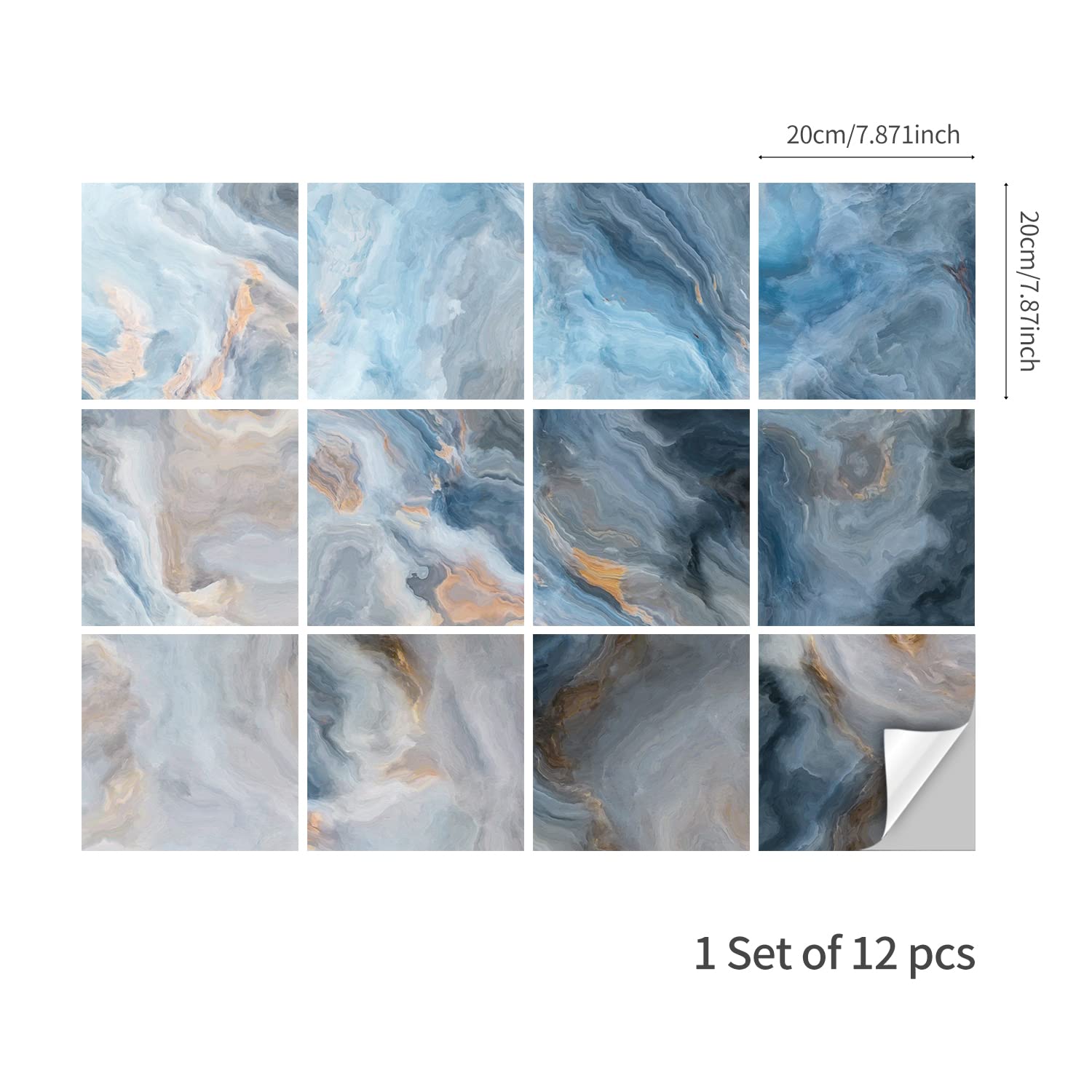 Lot De 20 Autocollants Muraux Vinyle Dauphins - Décoration Carrelage Salle De Bain/cuisine - Bleu - Neuf
