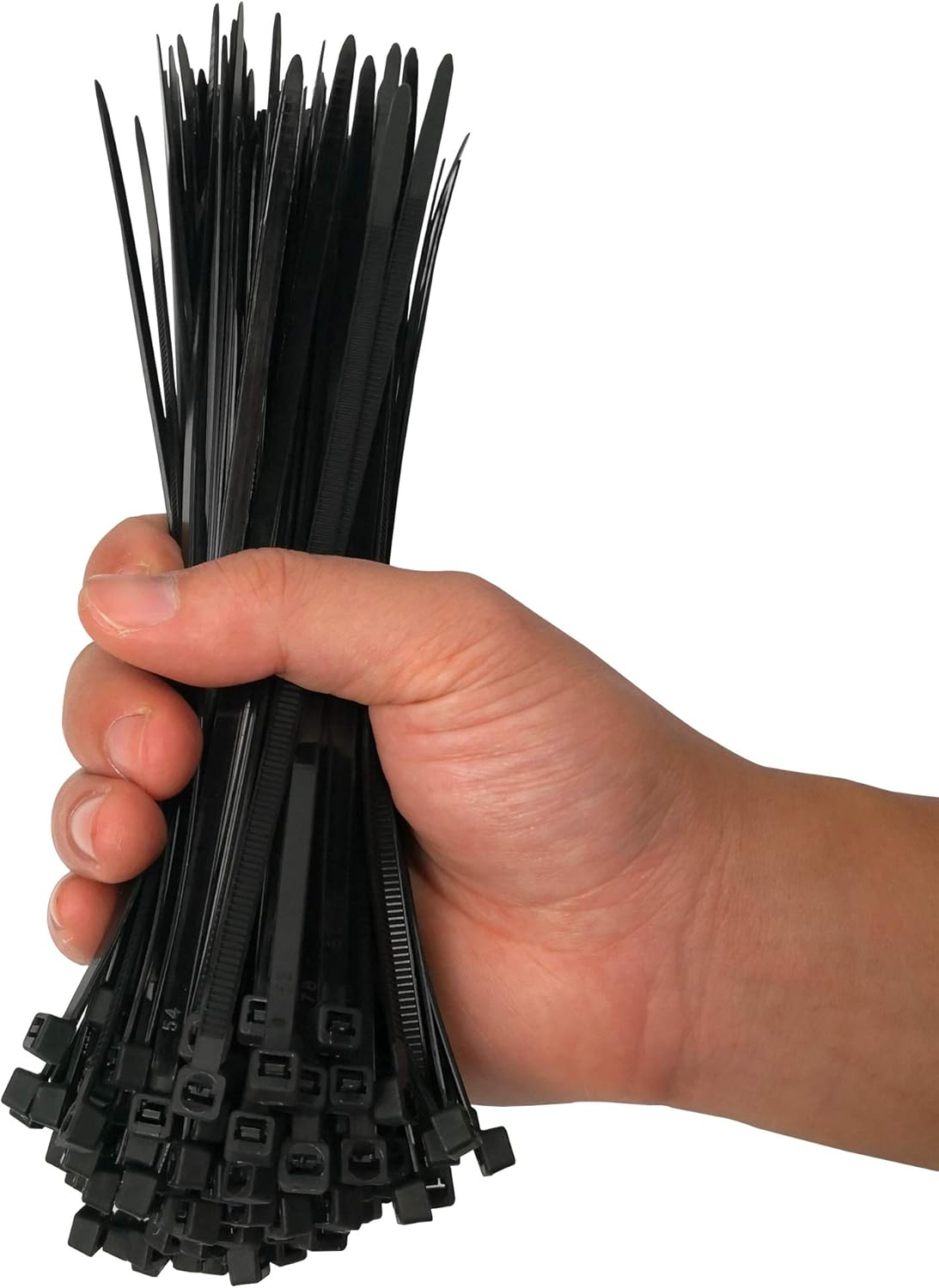 8" Cable Zip Ties (150 Pack), 8 Inch UV Black Nylon Cable Ties 50 LB Tension Strength for Organization & Wire Management (50 Ponds, 150 Pcs)