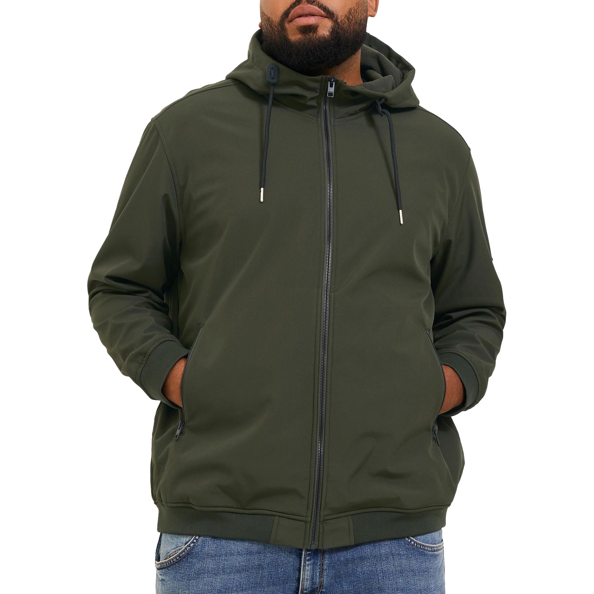 JACK & JONES Mens Jjebasic Softshell Hood Pls, Dark Green, 4XL UK
