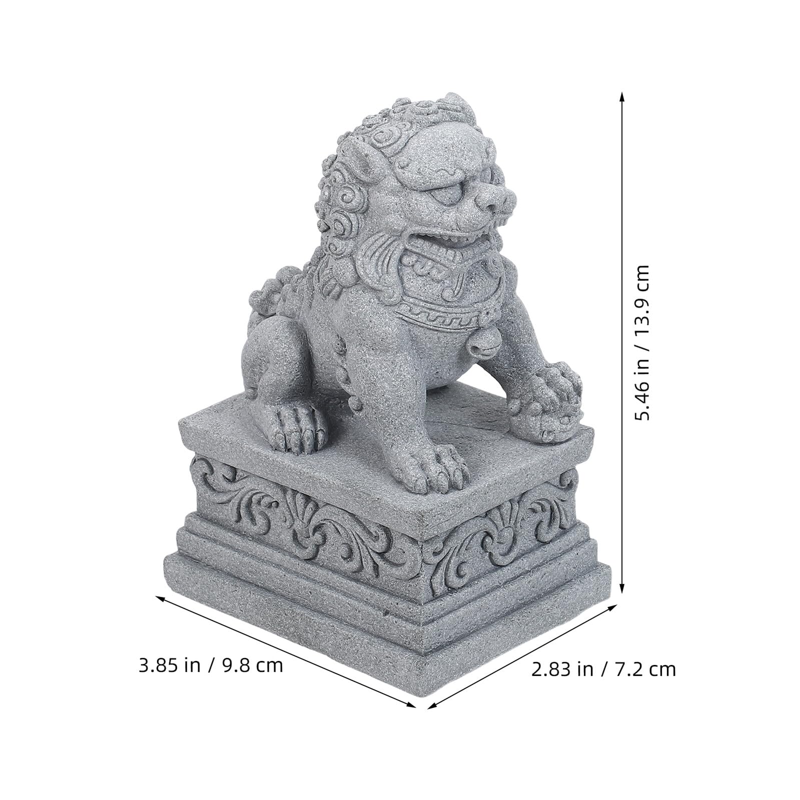 2 Szt. posągi zwierząt mini figurki ogrodowe Figurki zwierząt Statua lwa Light Grey