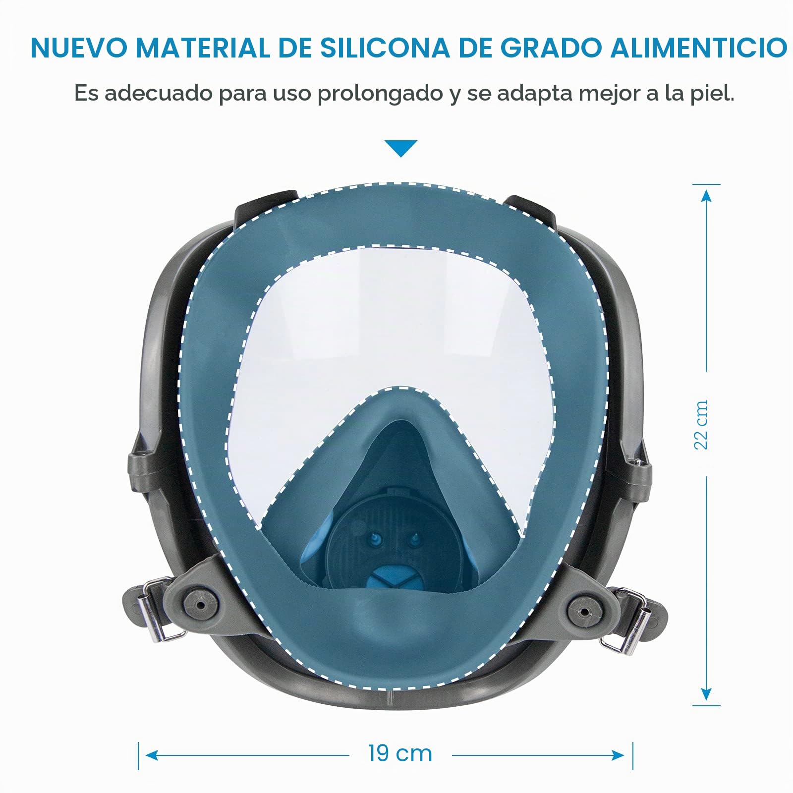 Mascarilla de volumen reutilizable con filtro para protección contra vapores y partículas Mascarilla antigás Mascarilla antipolvo para pinturas, barnices, trabajos de carpintería, agricultura