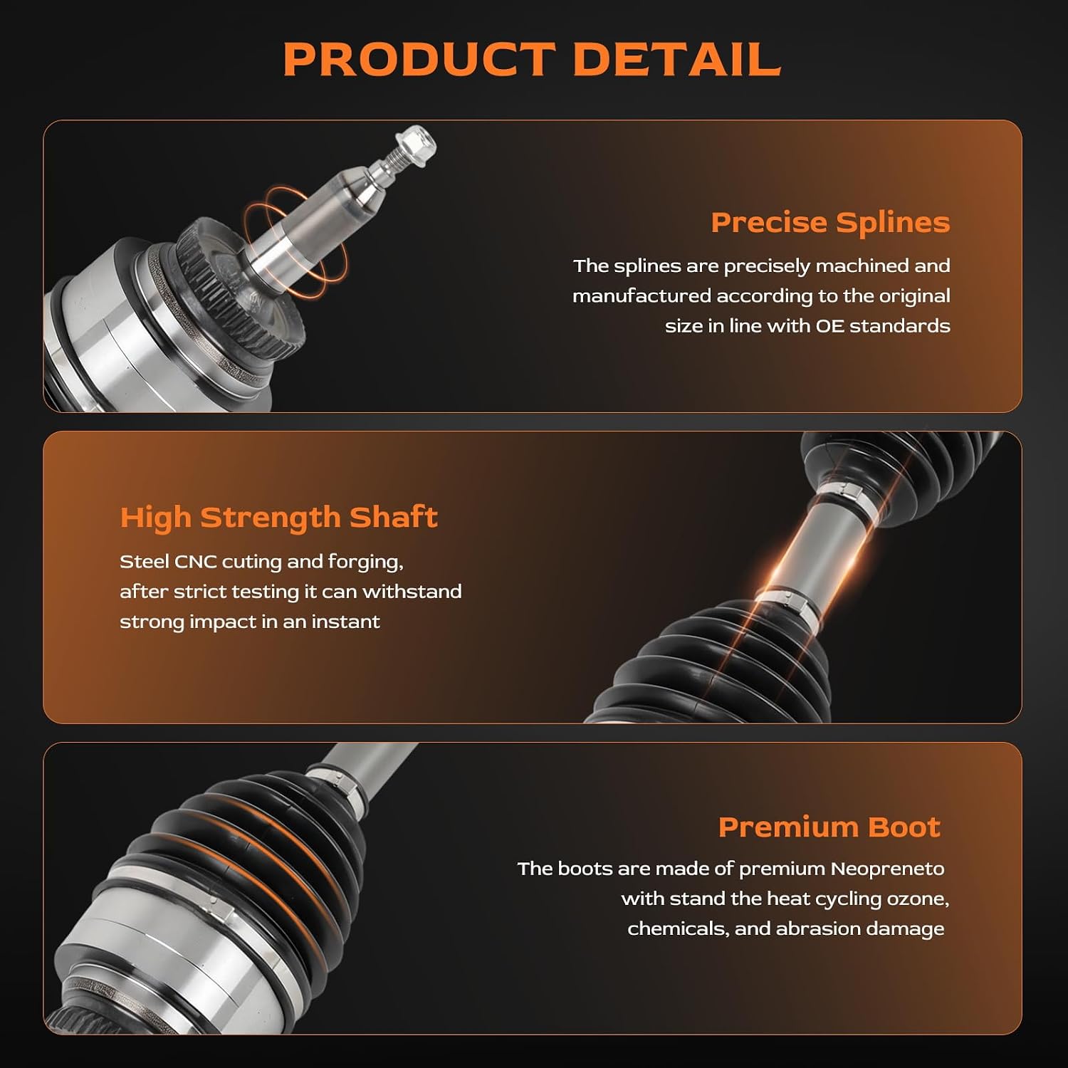 Front Left Right CV Axle Drive Shaft Assembly Replacement 2007 2009 for Lincoln Navigator L Ultimate 5.4L(4WD) 2007 2010 for Lincoln Navigator Ultimate 5.4L(4WD) 66-2192
