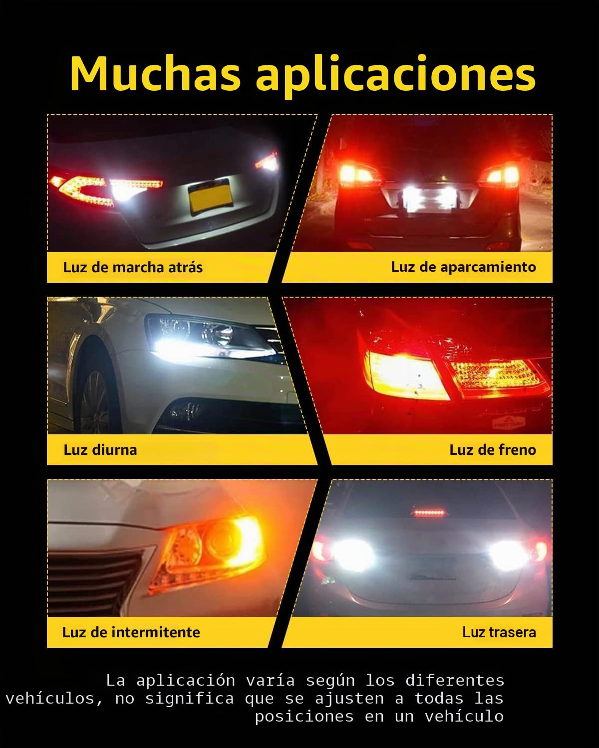 P21/5W 1157 BAY15D Bombillas LED 12V Super Brillante 2800LM 6000K Blanca 1016 1034 2357 Reemplazo Lámparas para Luz de Marcha Atrás Luz de Freno Luces Traseras, 2 Piezas