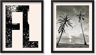 Poster Master 2-Piece Florida Poster - Beach Print - Coconut Tree Art - Landscape Art - Gift for Men, Women & Travel Lover - Decor for Bedroom, Living Room, Office or Dorm - 8x10 UNFRAMED Wall Art