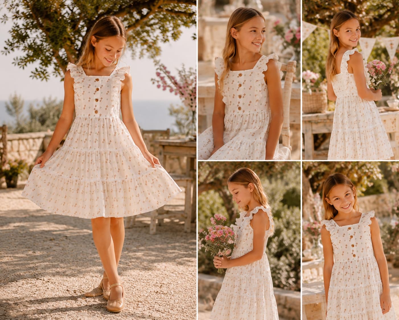 Mayoral Vestito Estivo Bambina 100% Cotone con Volant Eleganti 16 Anni | Fresco sulla pelle, leggero da indossare e ideale per giornate calde e occasioni speciali