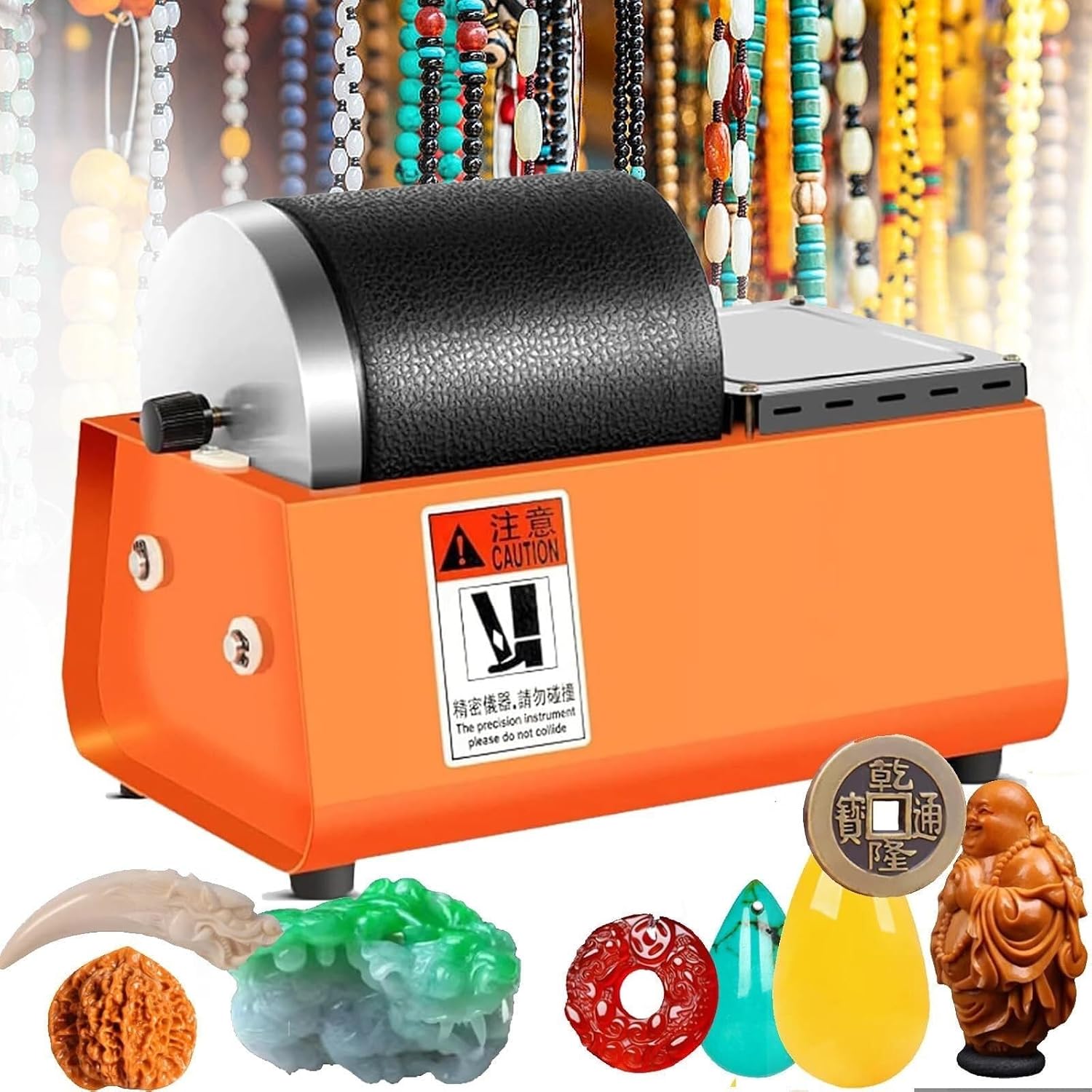 Electric Rock Tumbler Machine, Gemstones Polisher Kit, Durable Stone Polishing for Geology Mineral Metal Coins
