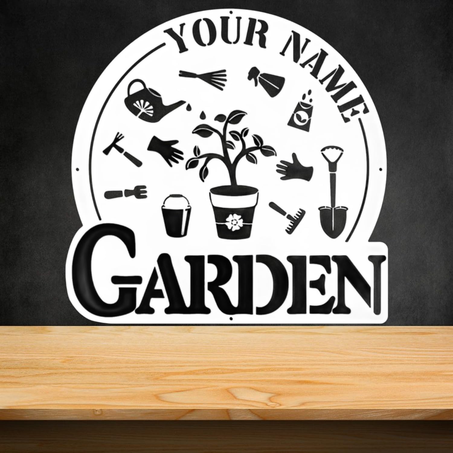 CFC0121326 Personalized Metal Garden Sign, Custom Plaque for Women, Mom, Grandma - Rustic Decoration for She Shed, Potting Shed