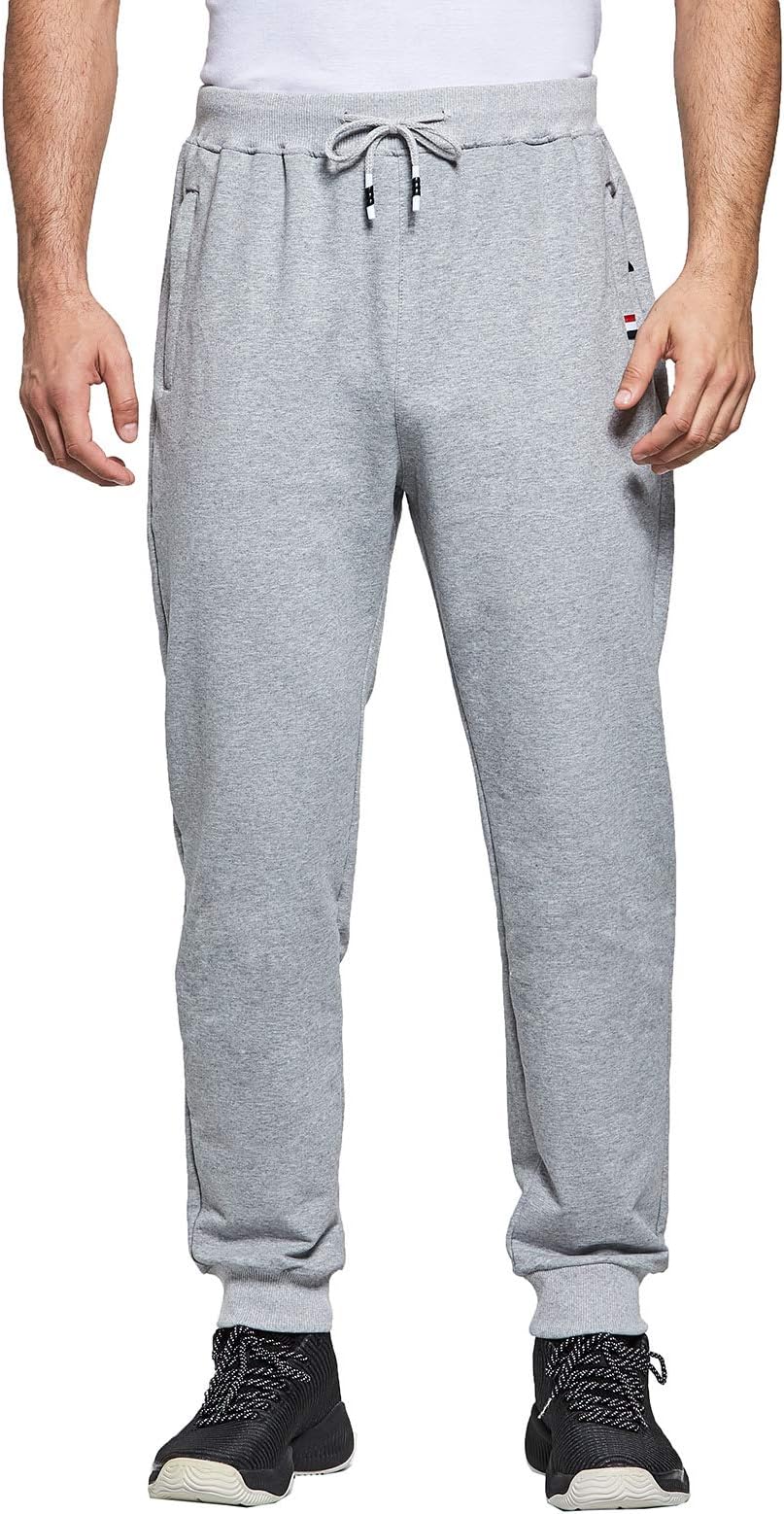 JustSun Tracksuit Bottoms Mens Jogging Bottoms Joggers Slim Fit Casual Pants Elastic Waist Zip Pockets