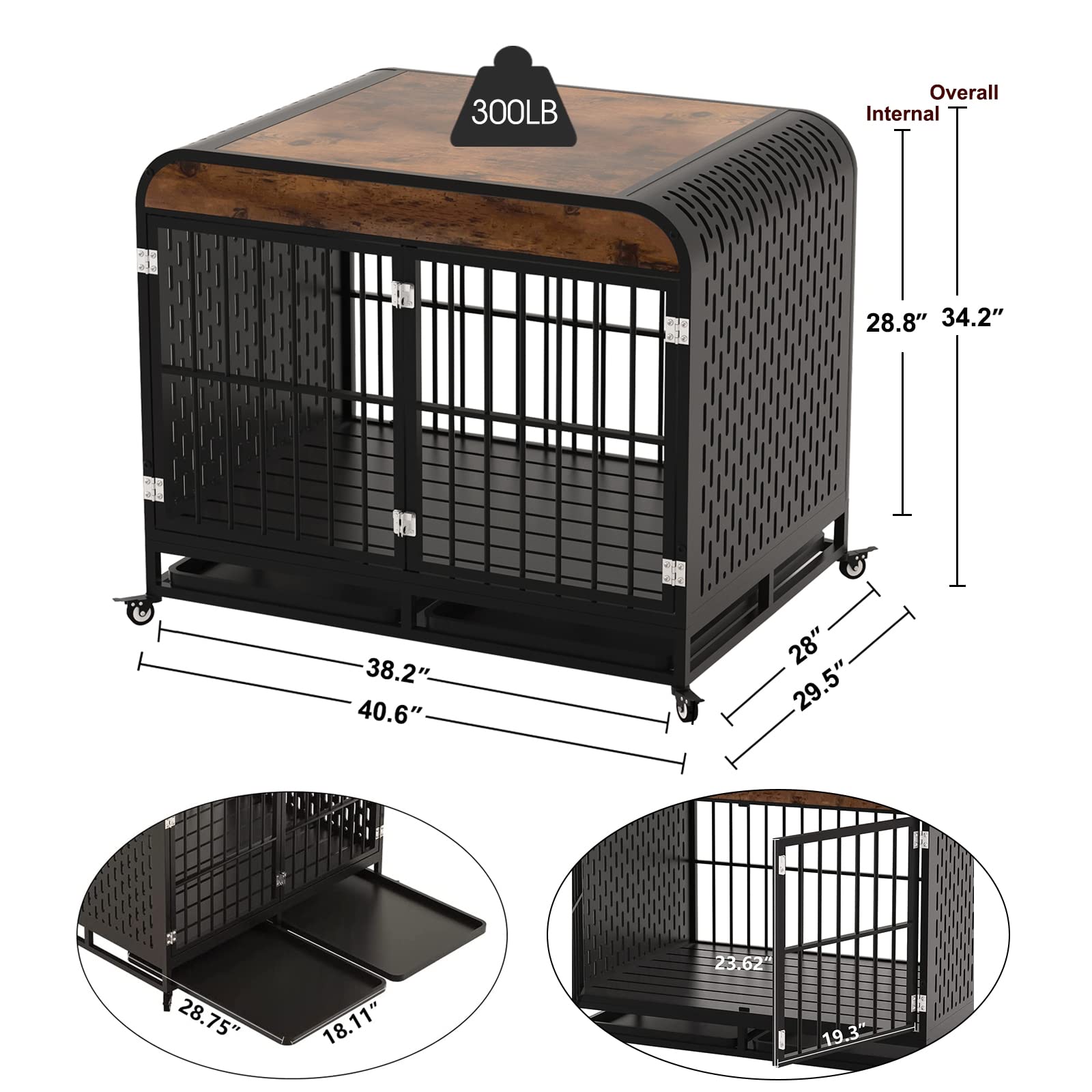 Buy Snimoy Heavy Duty Dog Crate Indestructible Dog Cage with Sturdy
