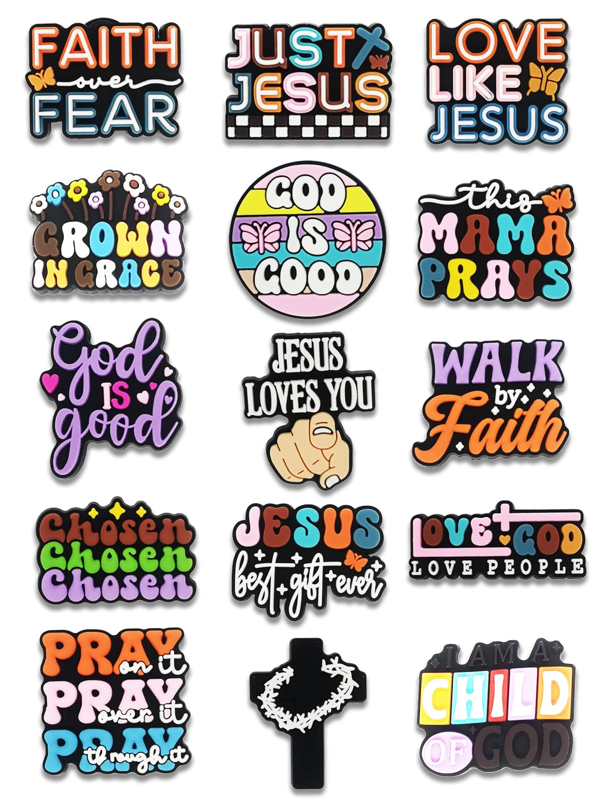 15Pcs Nurse Dinosaur Summer Concha Animals Monster Truck Jesus Pink Girls Independence Day Construction Vehicle Shoe Charms for Croc Bubble Slides Sandals Clogs, Shoe Decorations for Adults Men Women Boys Girls
