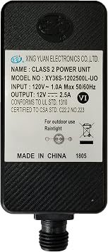 Replacement 12Vdc 2.5A Inflatable Adapter ETL Listed Power Supply | High-Power 2500mA Transformer, For Large Yard Holiday Blow Ups, Christmas LED Halloween Garden Lawn Decorations