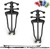 Cross Country Skis and Poles Holder 1 Pair, Universal Nordic Ski Pole Carrier (Red)