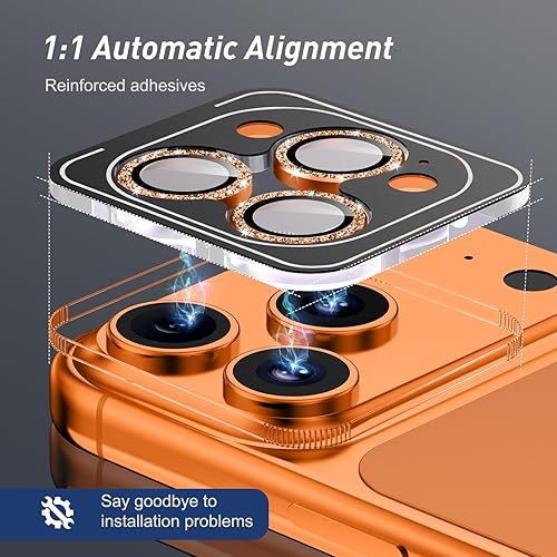 Miniatura 145 de Paquete de 3 x 2 protectores de lente de cámara Jeluse para iPhone 14 Pro Max para iPhone 14 Pro, cubierta protectora de pantalla de vidrio templado