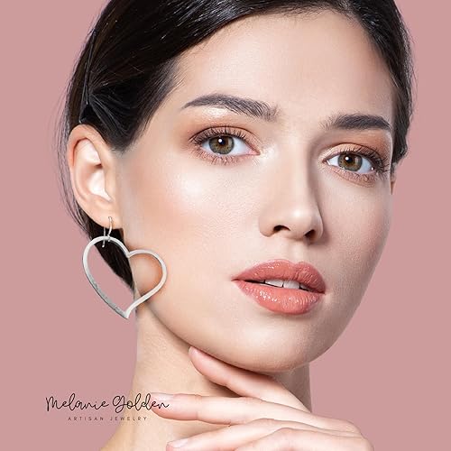Miniatura 2 de Heart Dangle Earrings  Love Drop Earrings for Women and Girls  Gift for Her  Valentines Jewelry  Multiple Styles Available (Giant Heart Earrings)