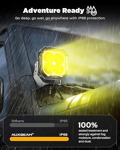 Miniatura 83 de Auxbeam XP-Ultra Series Hyperspot LED Pods, 3 pulgadas, 80 W, luces todoterreno de haz puntual de 9600 lúmenes, blanco ámbar, doble color, foco