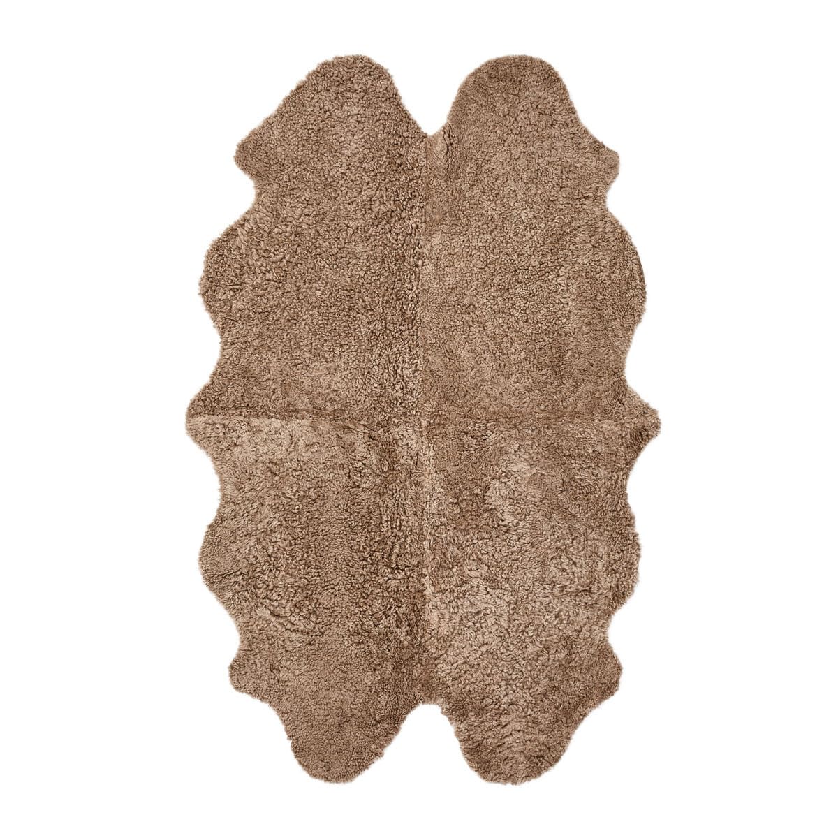 Tapis Fourrure en peau de mouton naturelle marron clair d'exception 170x110 cm