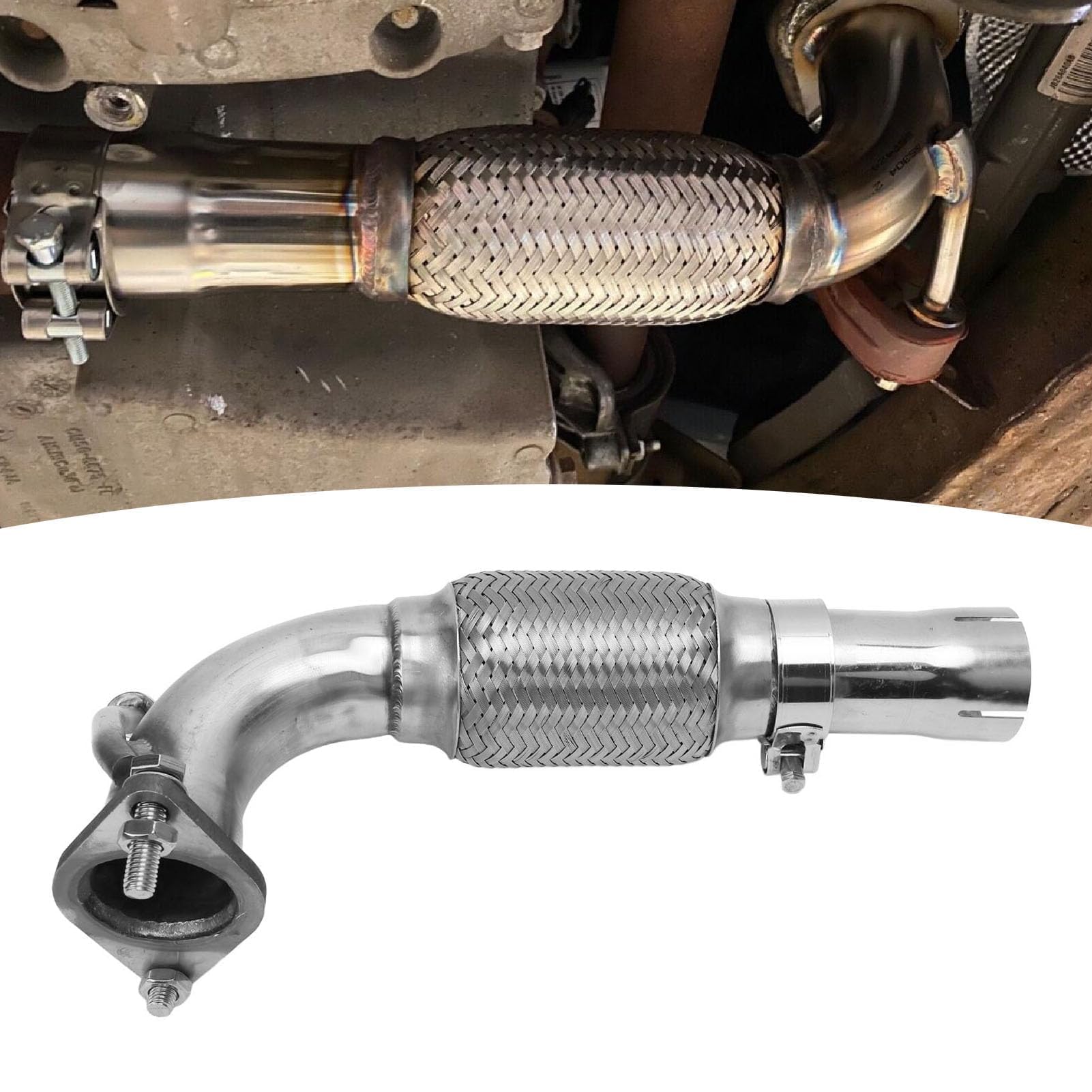 Auto Catalytic Converter, Exhaust Flex Pipe for FORD 1.0 MK7 MK7.5 2008 2009 2010 2011 2012 2013 2014 2015 2016 Steel Catalytic Converter
