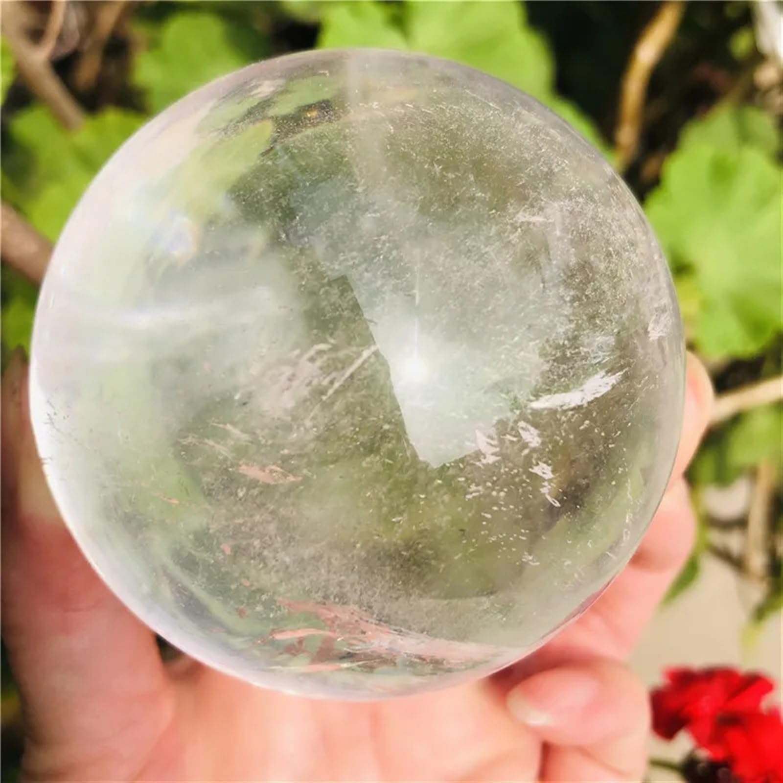 CBQZCHWDKT Stone Transparent Quartz Rock White Crystal Ball Home Decoration Gift(9-10cm)