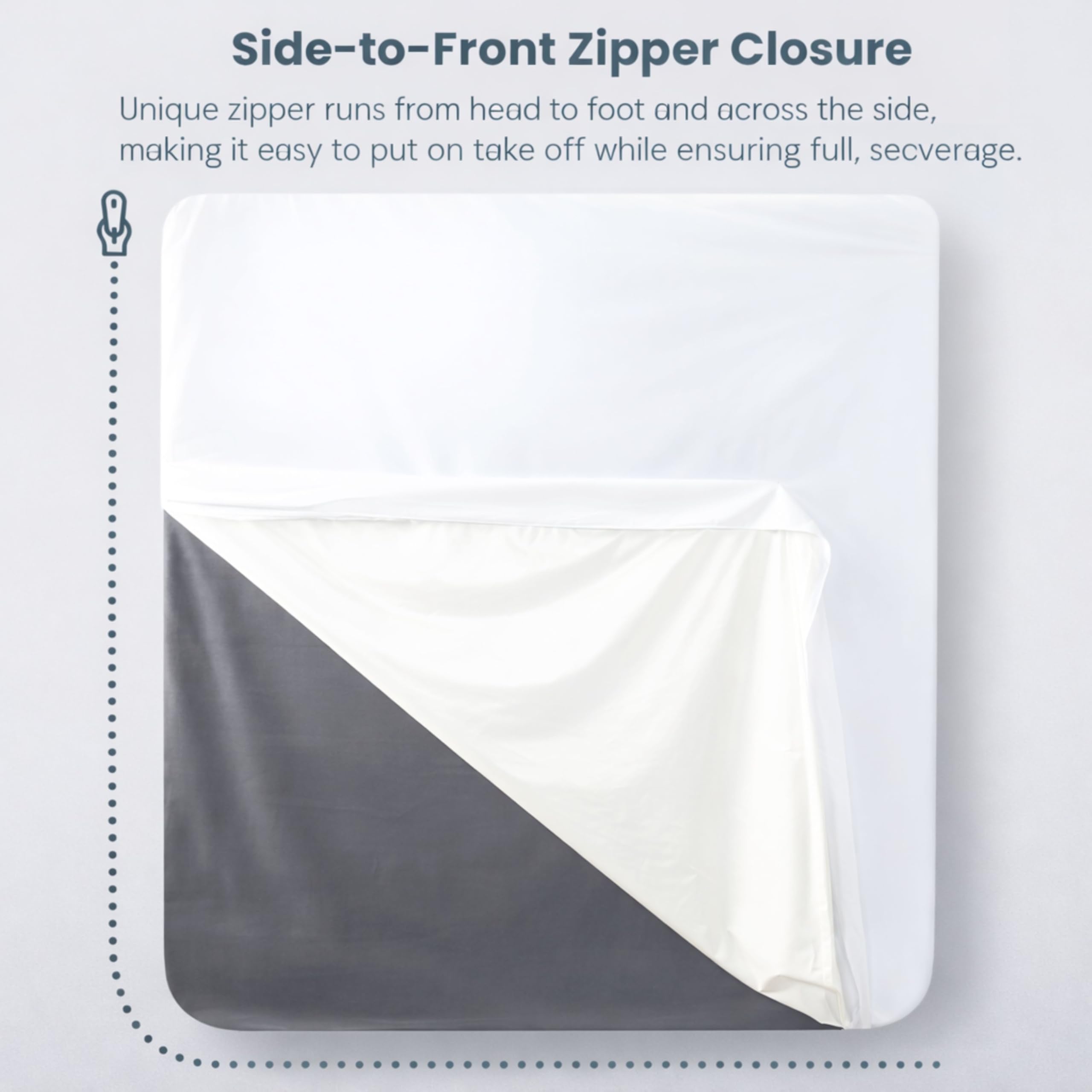 Zippered Mattress Encasement Queen Size Waterproof Mattress Protector with Zipper, Breathable & Noiseless Absorbent 6-Sided Mattress Cover - 5