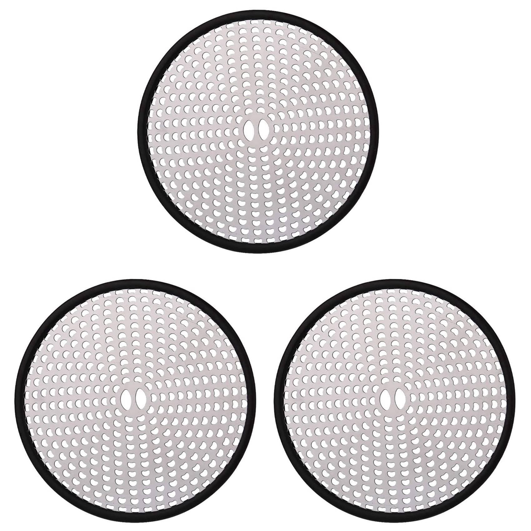Jnchdghwa 3X Shower Drain Cover Hair Catcher,Easy Clean Floor Drain Protector Strainer Hair Trap Mesh for Bath Tub Sink Flat Floor