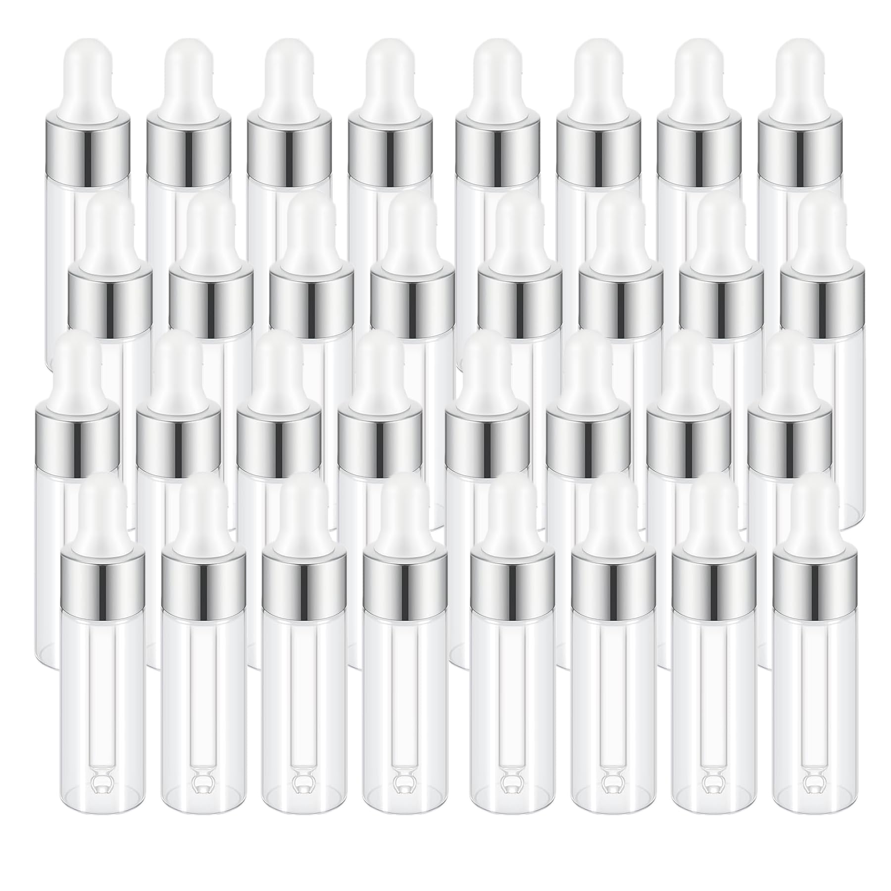Easeen Sample Dropper Bottles, Mini Dropper Bottles with 2 Pcs Plastic Droppers for Traveling Essential Oils DIY Cosmetic Liquid Sample Perfume (