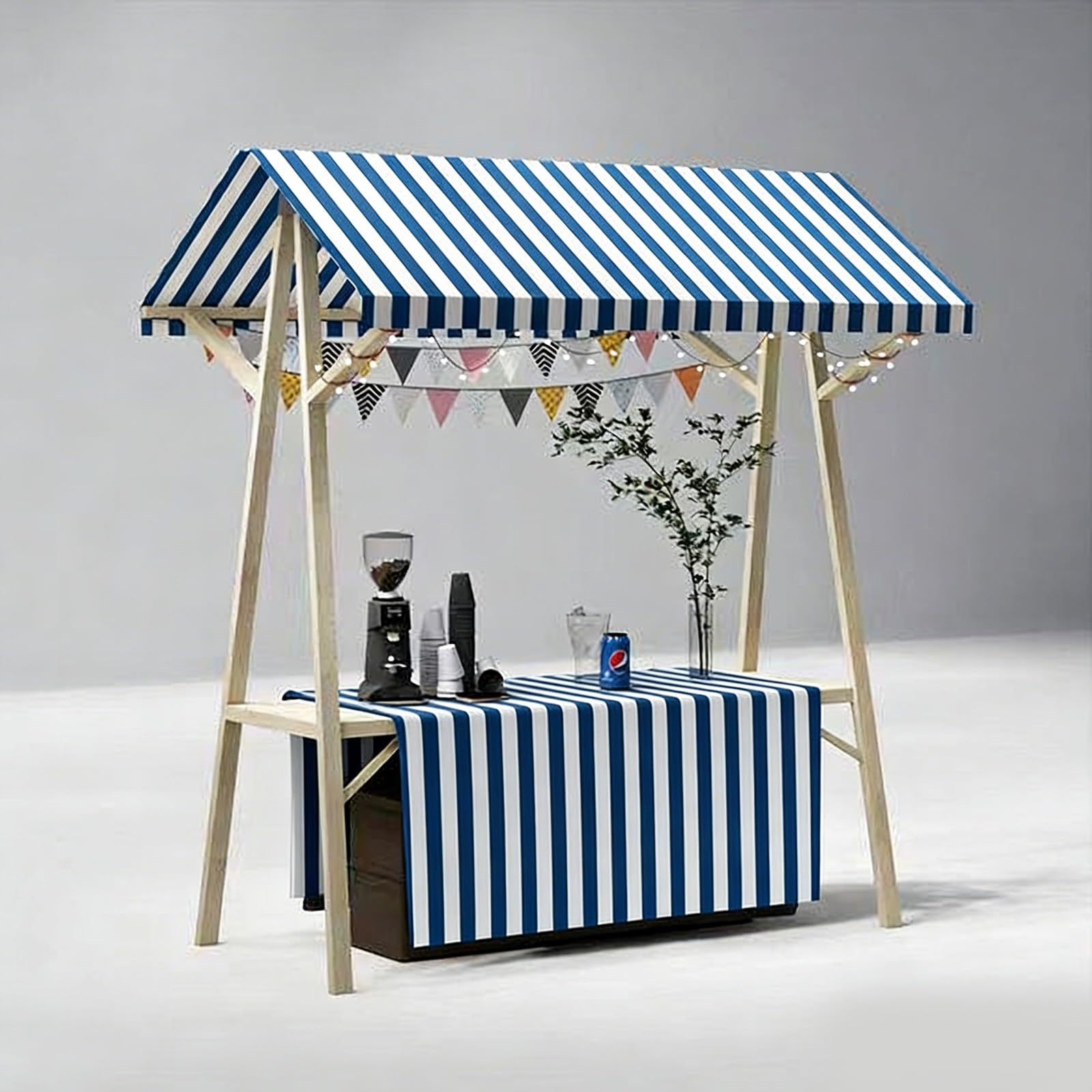 Carrito portátil para vendedores ambulantes con toldo, Soporte de exhibición Comercial para mercados de Agricultores, Comida callejera y Eventos.
