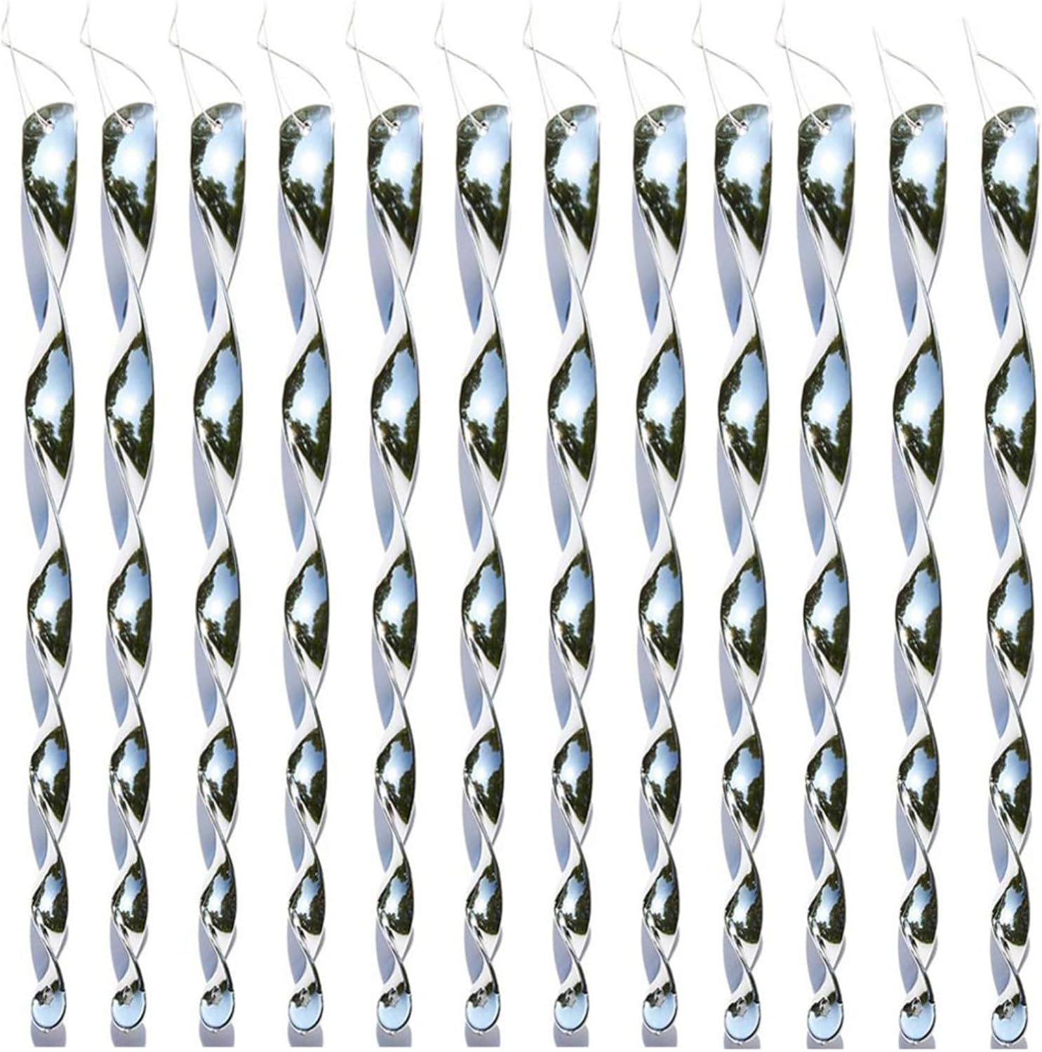 Pack of 12 Reflective Bird Deterrents, Hanging Wind Spinner, Wind
