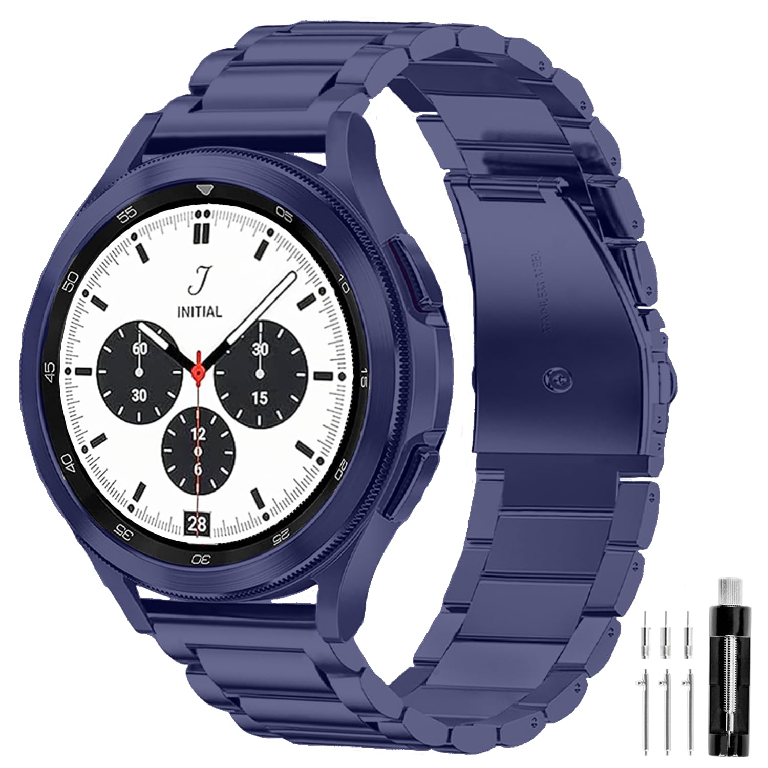 Pasek ze stali nierdzewnej kompatybilny z zegarkiem Samsung Galaxy Watch 8, 7, 6, 5, 4, FE Pro Classic 40 mm, 44 mm, 43 mm, 47 mm, 45 mm, 42 mm, 46 mm, 20 mm, dla mężczyzn i kobiet, mediolański